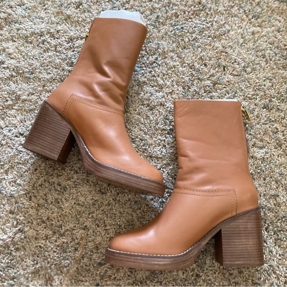 Free People Tan Heeled Boots - Picture 1 of 6